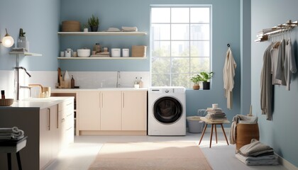 washer in home laundry room