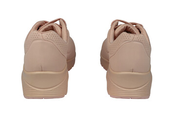 Women's sneakers isolated from background. Pink color. Back view