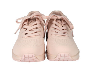 Women's sneakers isolated from background. Pink color. Front view