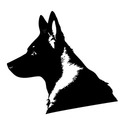 Deutscher Schäferhund / Wolf Kopf Silhouette