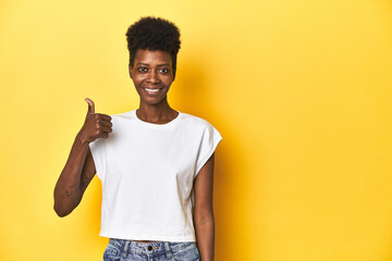 Elegant African woman, short hair, white tank top, Elegant African woman, short hair, white tank...