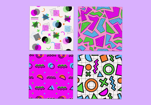Retro Memphis Pattern Set