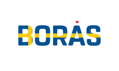 I love Boras, Typographic Design, City of Sweden, Love Boras, Boras, Boras Vector, Love, Vector, Flag of Sweden, I love Sweden