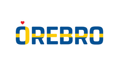 I love Orebro, Typographic Design, City of Sweden, Love Orebro, Orebro, Orebro Vector, Love, Vector, Flag of Sweden, I love Sweden