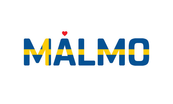 I love Malmo, Typographic Design, City of Sweden, Love Malmo, Malmo, Malmo Vector, Love, Vector, Flag of Sweden, I love Sweden
