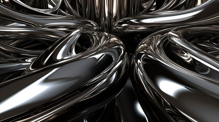 Abstrakter 3D-Hintergrund mit Elementen aus Chrom.
