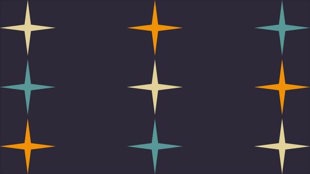 An abstract mid century modern star shape pattern background.