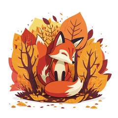 Fiery Escape: Mischievous Fox Darting Through a Forest