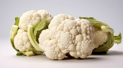 Cauliflower on white background. Created with Generative AI technology.