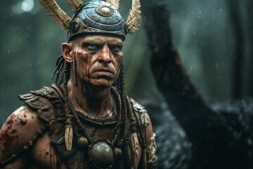 Fototapeta premium AI generated traditional warrior