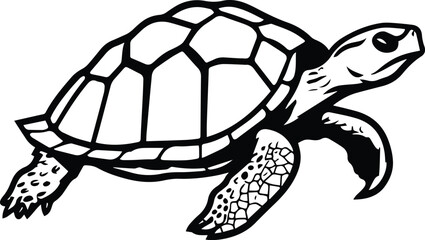 Turtle Logo Monochrome Design Style