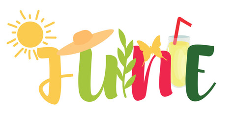 Word JUNE on white background © Pixel-Shot