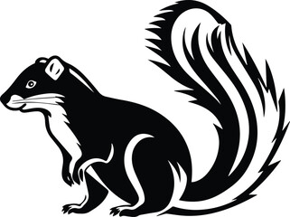Skunk Logo Monochrome Design Style