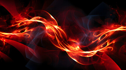 Fototapeta premium Fiery Fusion: Cartoon-style Black and Red Flames Wallpaper 3, Generative AI