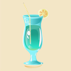 Blue lagoon cocktail. Blue curacao