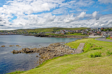 Fototapeta na wymiar View of Bressay Island, from Lerwick - Scotland