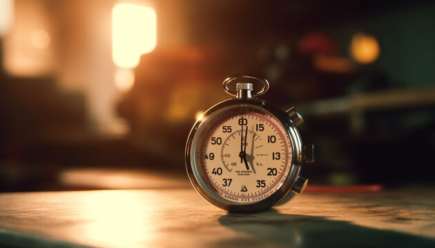 Countdown to success old fashioned alarm clock ticks towards deadline generated by AI