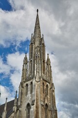 Fototapeta na wymiar Church tower, blue sky