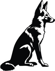 Coyote Logo Monochrome Design Style - obrazy, fototapety, plakaty