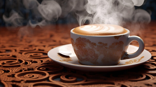 Xícara de cappuccino feito na hora