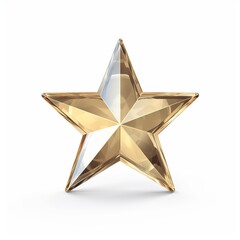 Obraz premium An elegant of glass golden star designed for product rating, isolated on white backgroud, created using generative AI