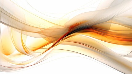 Abstract digital art featuring vibrant gold lines on a white background. Generative Ai
