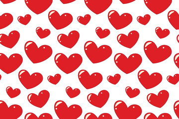 Fototapeta na wymiar Seamless Pattern of hearts in cartoon style in trendy shades. Isolate. Valentines day. Vector. EPS