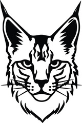 Bobcat Logo Monochrome Design Style