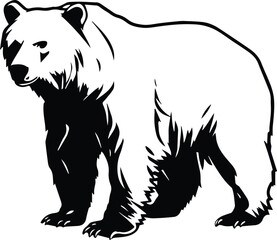 Brown Bear Logo Monochrome Design Style