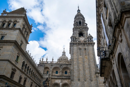 Santiago de Compostela, La Coruna, Galicia, Spain  - 13 June, 2023. Square Quintana de Vivos