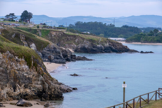 Tapia de Casariego, Asturias, Spain. Beach of Murallon or Maleguas. Cantabrian Sea coast.