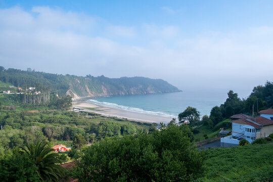 View of beach Concha de Artedo at Magdalena, Asturias, Spain.