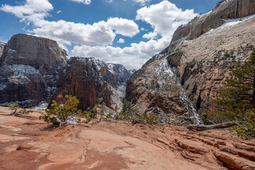 Above Angels Landing Zion National Park in the Winter