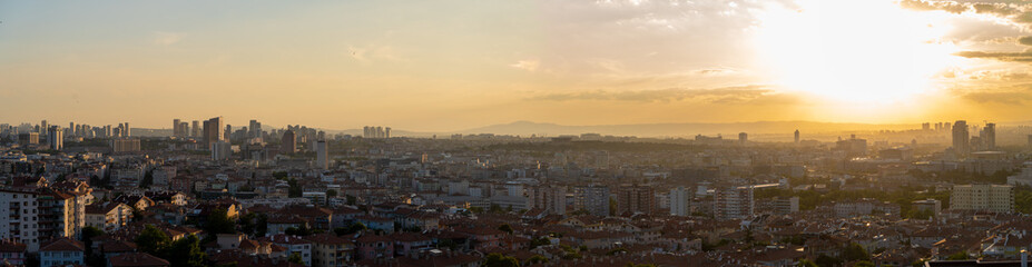 Panoramic view of Ankara city center.