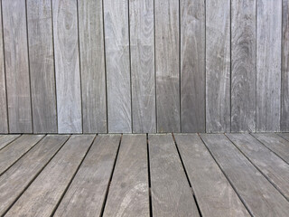 Wooden fence and wooden boardwalk