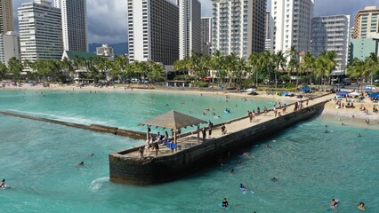 Beautiful beach views in Honolulu Hawaii