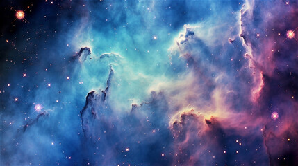 Obraz na płótnie Canvas Intricate Blue Galaxy with Stellar Nurseries and Nebulae