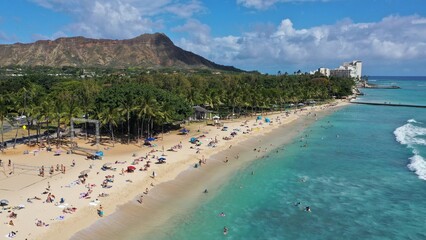 Fototapeta na wymiar Beautiful beach views in Honolulu Hawaii