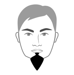 Van Dyke with Soul Patch Beard style men in face illustration Facial hair. Vector portrait male Fashion template flat barber collection set. Stylish hairstyle isolated outline on white background.