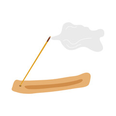 Home incense, aroma diffuser. Aromatherapy. Stand for incense sticks of wood. Vector illustration.