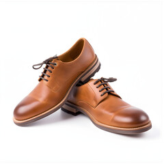 pair of brown leather shoes