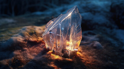 Obraz premium Crystal shard frozen in a block of ice