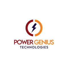 Fototapeta na wymiar Power Genius Technologies logo design, technology logo world logo, power logo, round logo