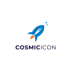 Marketing Boost technology logo design, rocket logo design, Cosmic Icon.