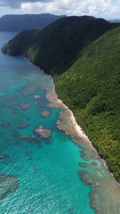 Playa Ermitano, El Valle, Samana, beach in Dominican Republic. Aerial drone photo.