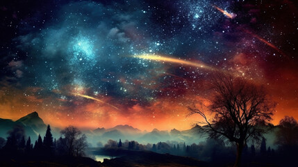 Fototapeta na wymiar Stunning starry sky
