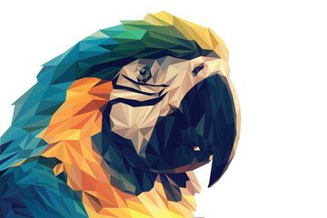 Parrot Pixel A Colorful World of Avian Artistry on background white 