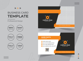 Modern Photographer Business Card Design Template with image. Vector abstract Creative Corporate Business Card. Stationery Items