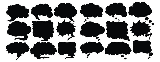 Retro empty comic speech bubbles set . Vintage design stock vector.