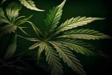 handcrafted design featuring cannabis leaves. Generative AI